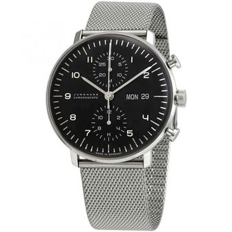  미국 융한스 막스빌 시계 JUNGHANS Max Bill Chronoscope 크로노그래프 Automatic 블랙 Dial Men