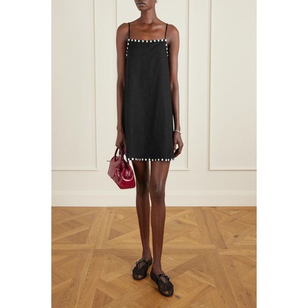 스타우드 로라 버튼 디테일 리넨 블렌드 미니 원피스 46376663162985436