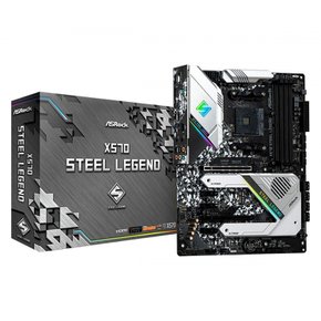 ASRock X570 Steel Legend AMD Ryzen 5000 CPU ( Soket AM4 ) X570 ATX 마더보드 시리즈 대응