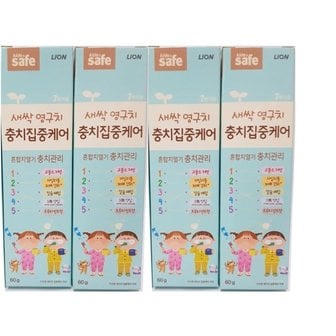  키즈세이프 키즈 충치케어 치약 푸르티민트향 60g 4입 (WAB08B6)