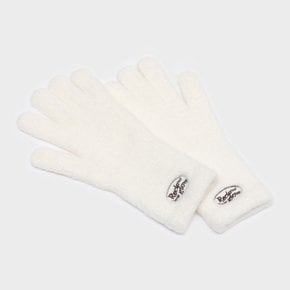 FLUFFY LOGO GLOVE WHITE