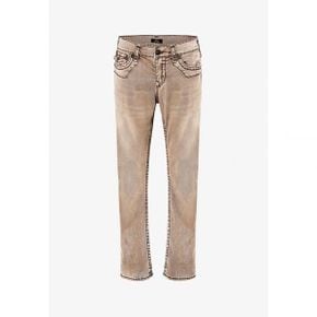 True Religion 트루 종교 진 리키 슈퍼 T - 슬림 핏 브라운 워시 7778114