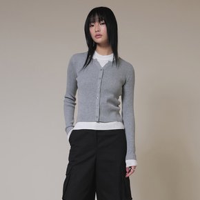 Layered Knit Cardigan Set in Grey VK4SP067-12