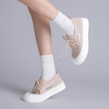 분홍코끼리 (쫀득몰드창) 힐링데이 경량 니트 운동화(4cm)
