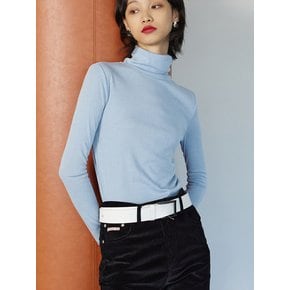 BASIC TURTLE NECK TOP PALE BLUE