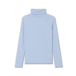 BASIC TURTLE NECK TOP PALE BLUE