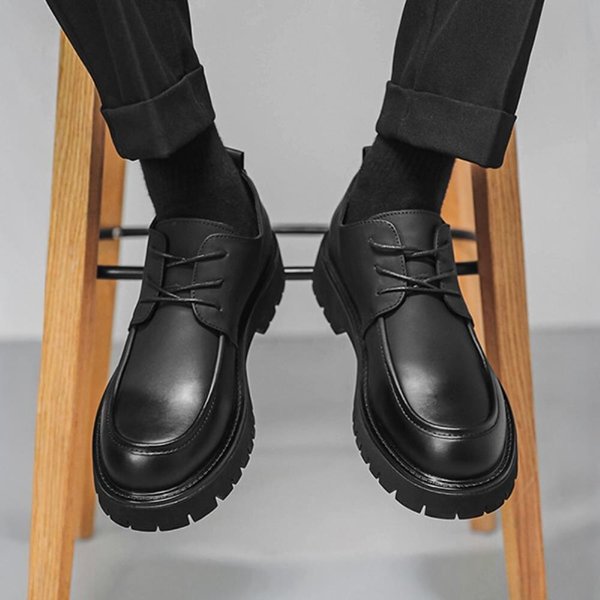 [옷자락] 남성 정장용 스퀘어토 블랙 로퍼 아웃솔 스티치