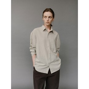 Classic tomboy shirt Plaid linden beige