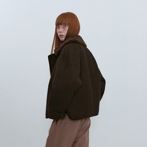 Wool Cropped Jacket_BROWN