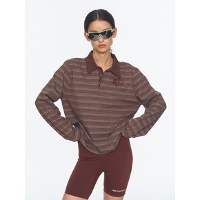 Vintage Stripe Rugby T Shirt_Brown