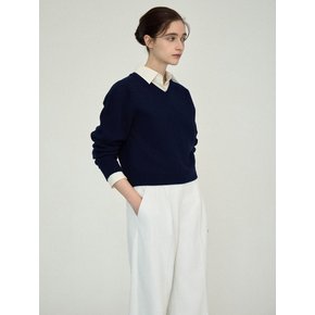 classy wool knit_navy