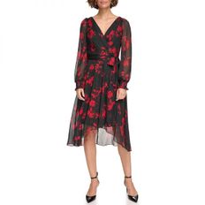 5425377 DKNY Long Balloon Sleeve with Wrap Skirt