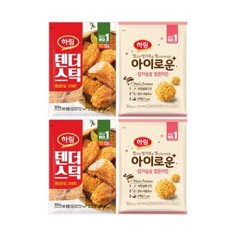 하림 텐더스틱 300g + 아이로운닭가슴살팝콘치킨 300g 각2봉_P351874160