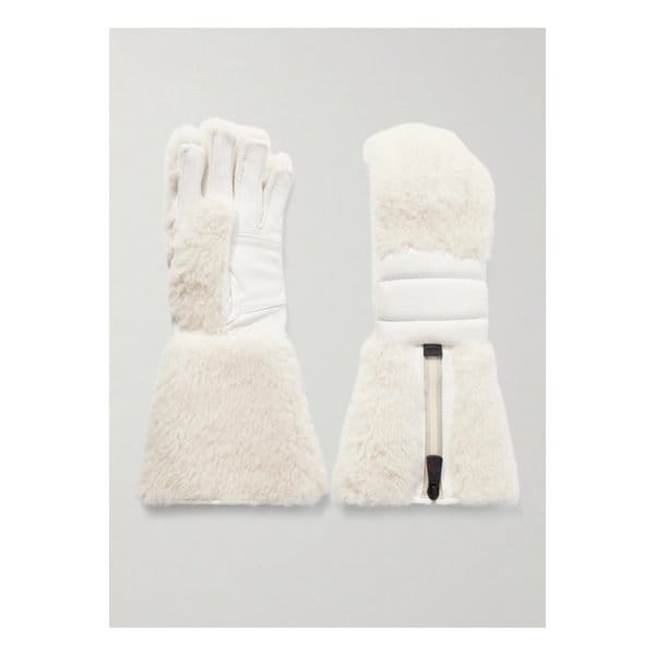 몽클레어 시어링 스웨이드 스키 장갑 크림 1647597340634055