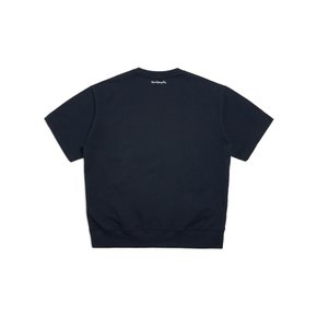 엔젤 와펜 스웨트 반팔 티셔츠 - NAVY / Z262UST040