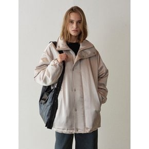 HIGH NECK PADDED JACKET (SAND SILVER)