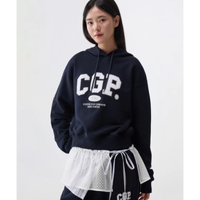 [CGP] (우먼) CGP 아치 로고 크롭 후디-다크네이비 (CBDWWTH0020)