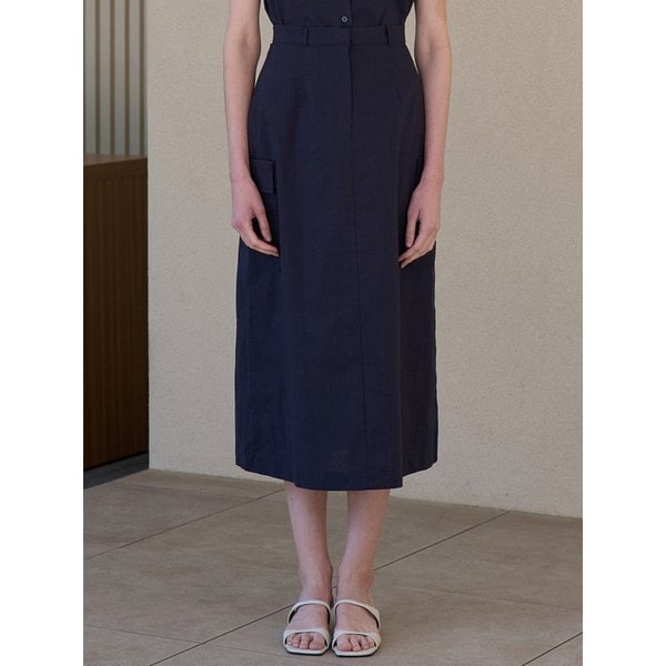 [리퍼브] 슬라브 포켓 스커트 네이비 amr1884