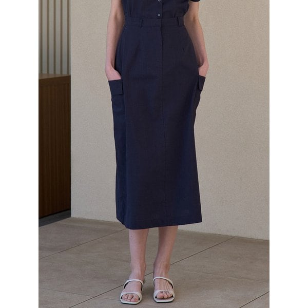[리퍼브] 슬라브 포켓 스커트 네이비 amr1884