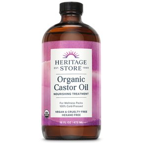 Heritage Store 헤리티지 스토어 유기농 피마자오일 캐스터오일 473ml Organic Castor Oil