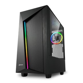 샤쿤 PC REV100 ATXMicro-ATXMini-ITX 120mm ARGB 미들 타워 케이스 전면 메탈 패널 90도