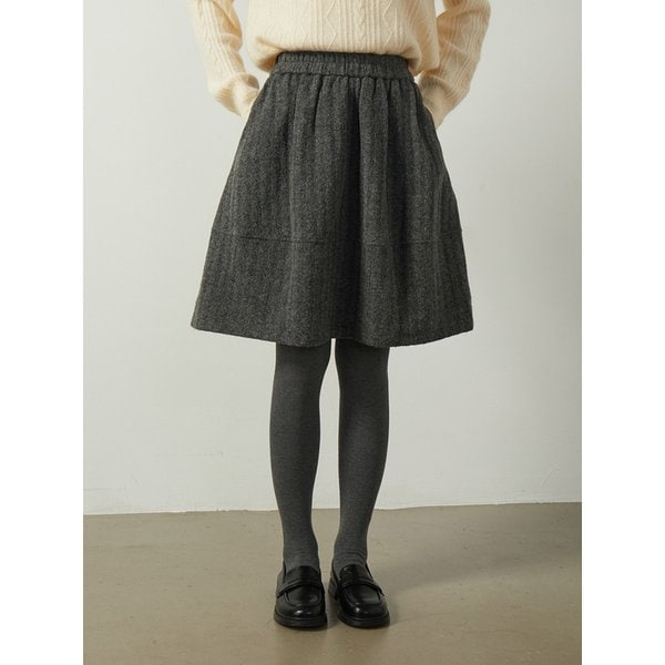 리레브 울 블렌딩 A라인 밴딩 스커트 UBNA_S0001