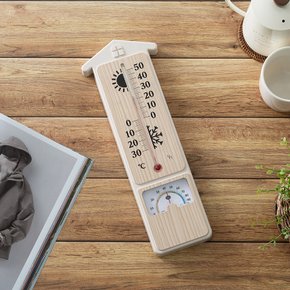 국산 플라이토 힐링홈 아날로그 온습도계 34cm