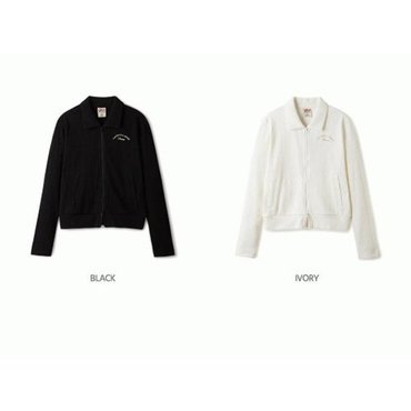  WHOAU 여성용 카라 집업 셋업 Ribbed Collar Zipup WHMZE4T61F