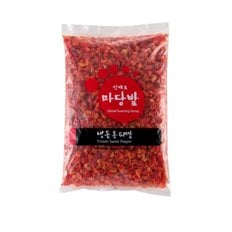 마당발 홍피망 슬라이스 다이스모양 냉동 1000g