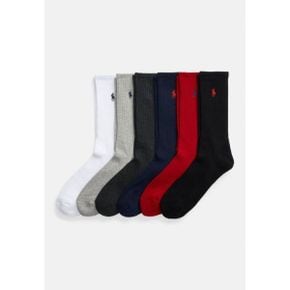 랄프로렌 크루 6 팩 - 양말 - black/red/navy/charcoal 8420624 71678348