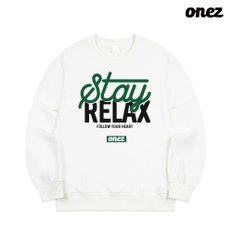 원즈 OZ 맨투맨 STAY RELAX (OZ249) 화이트