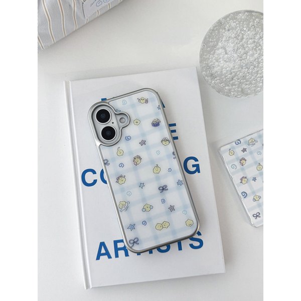 블루 레몬 소다 글라스 실버 케이스