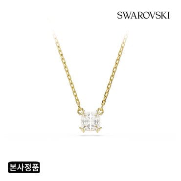 스와로브스키 [본사정품/쇼핑백증정] Stilla 스퀘어 컷 골드 톤 목걸이 5693153