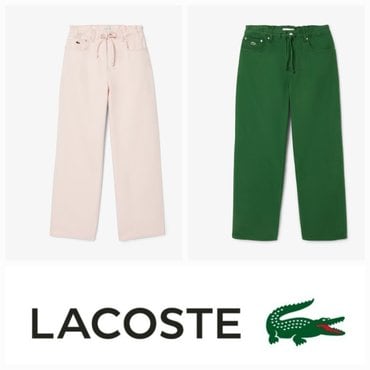 라코스테 25SS 여성 와이드핏 컬러데님 팬츠 HF2448-55G