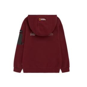 [22FW]K224UHD010-023 키즈 어드벤처 소매포켓 후드 티셔츠 WINE