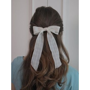 Pearly check ribbon hairpin (2color)