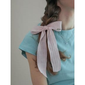 Pearly check ribbon hairpin (2color)