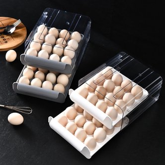 상상앤드 슬라이드 서랍형 계란보관함 2단 32구 냉장고 정리 에그트레이