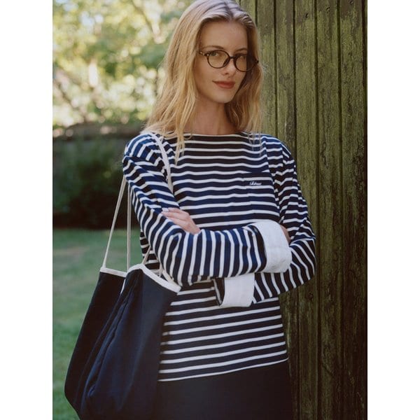 [리퍼브] NUER STRIPE T-SHIRT IN [NAVY  IVORY]