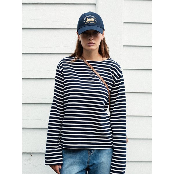 [리퍼브] NUER STRIPE T-SHIRT IN [NAVY  IVORY]