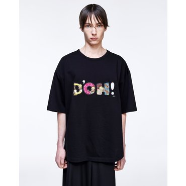 송지오 옴므 DOH 패치워크 티셔츠 블랙 SH3TS382BK