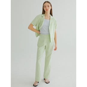 LINEN HIGH WAIST PANTS / LIME