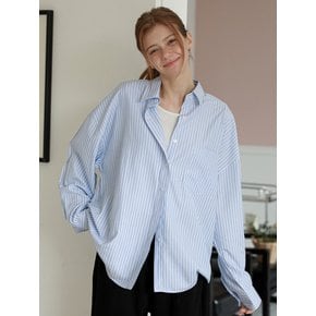 Mary Oversized Stripe Shirt Blue