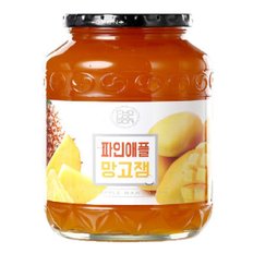 선물(1kgx1병)초록원 파인애플망고잼 1kg 파인애플잼 망고쨈 스프레드 빵 베이글 와플 시럽 토스트 간식