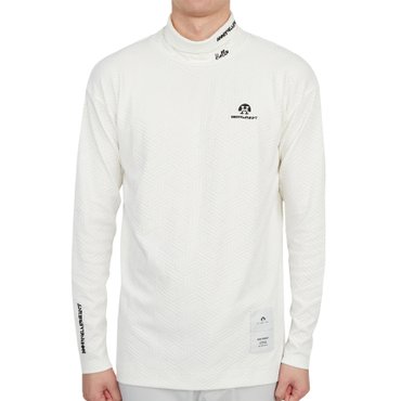 혼가먼트 다이얼로그 자카드 HCM 2C AA05 OFFWHITE 남자 골프 하이넥 긴팔티셔츠