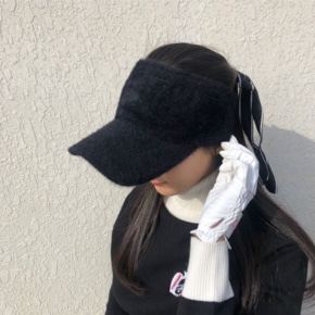 여성 겨울 골프 부드러운 니트 퍼  모던 귀마개 모자 썬캡 따뜻한 방한모자