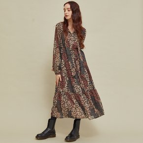 Pattern Long OnePiece Brown