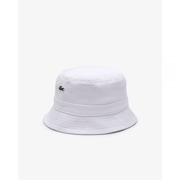 이스퀘어 5019511 Lacoste Uni Organic Cotton Bucket Hat - Blanc