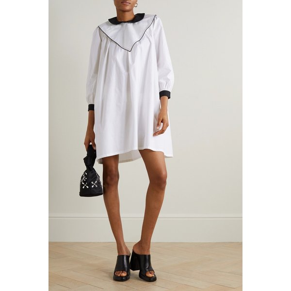 바체바 페넬로페 장식 코튼 포플린 미니 드레스 화이트 1647597302477735