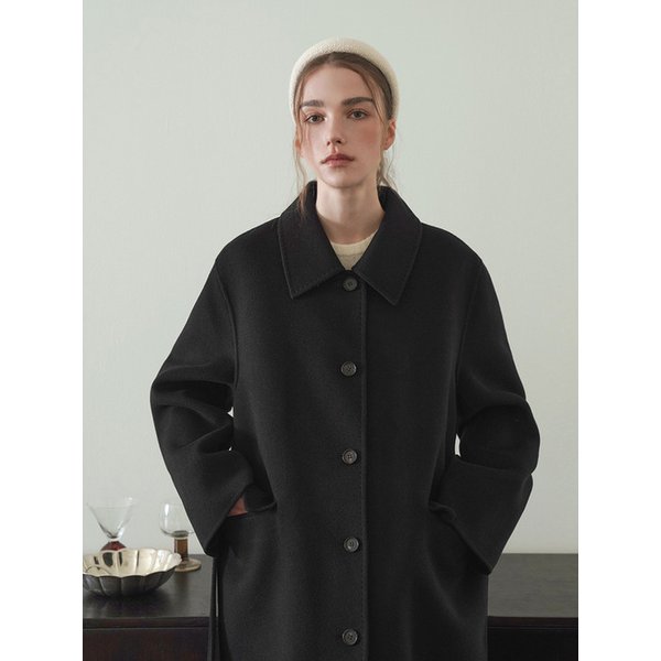 [리오더 5차] 30%캐시 싱글 스티치 코트 - 블랙